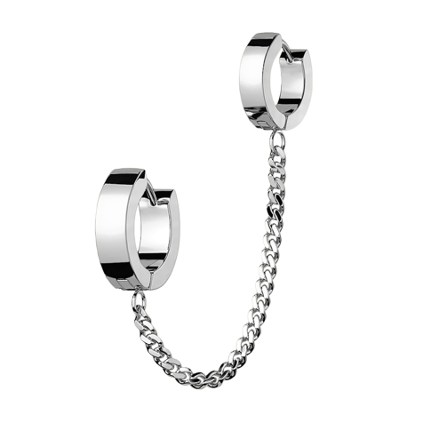 Folding earring silver chain with earring