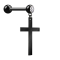 Micro barbell black with cross pendant