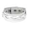 White leather strap with thick woven stripes
