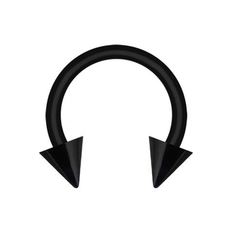 Micro Circular Barbell black with two cones