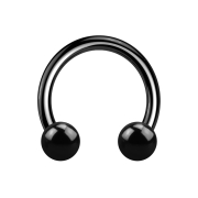 Circular barbell black with two balls