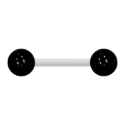 Barbell white with two balls black