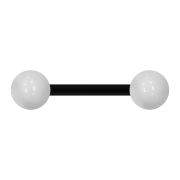 Barbell noir avec deux boules blanches