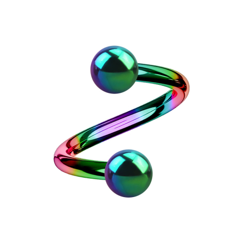 Micro spiral colored with two balls