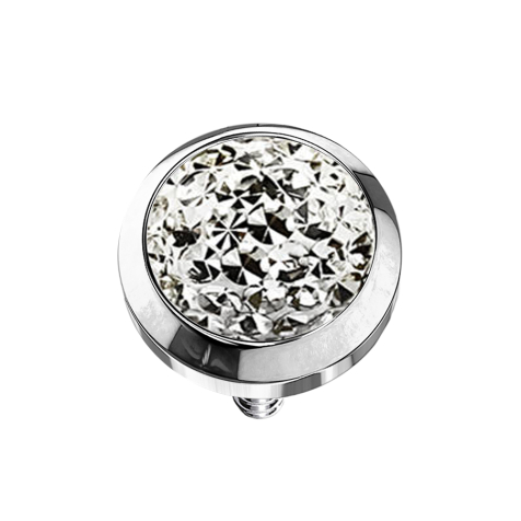 Dermal Anchor crystal dome silver epoxy protective coating