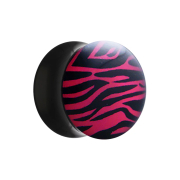 Flared Plug mit Zebramuster pink