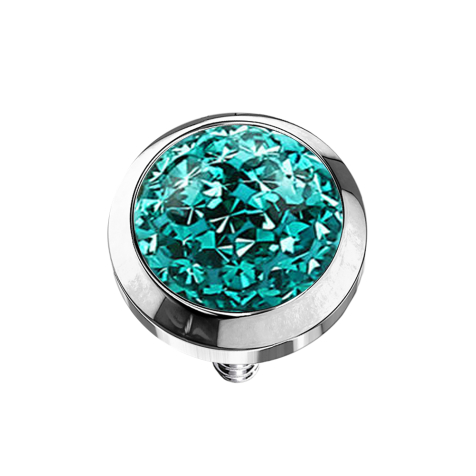 Dermal Anchor crystal dome turquoise epoxy protective coating