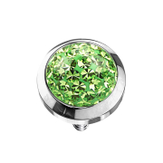 Dermal Anchor cupola di cristallo verde chiaro strato...
