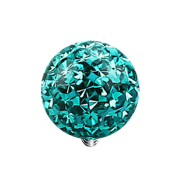 Dermal Anchor crystal ball turquoise epoxy protective layer