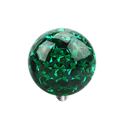 Dermal Anchor Cristal Boule verte Couche de protection Epoxy