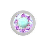 Micro Kugel silber mit Kristall multicolor
