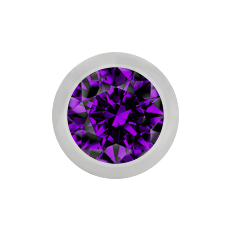 Micro boule argentée avec cristal violet