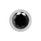 Micro sfera argento con cristallo nero