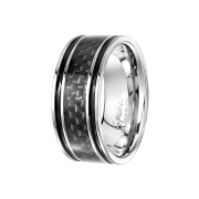 Ring silver with black carbon