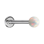 Micro Labret silber mit Kugel Opal weiss
