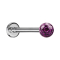 Micro labret silver with crystal ball violet and epoxy protective layer