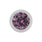 Boule argentée avec cristal violet clair