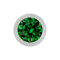 Boule argentée avec cristal vert