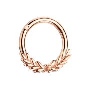 Micro segment ring hinged rose gold with laurel wreath
