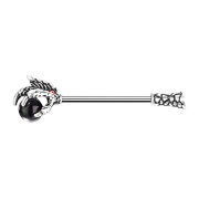 Barbell silver dragon claw with ball