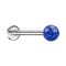 Micro labret silver with crystal ball dark blue and epoxy protective layer