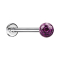 Micro Labret argenté avec boule de cristal violette et couche de protection en époxy