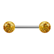 Micro Barbell silver with two balls topaz Epoxy...