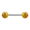 Micro Barbell silver with two balls topaz Epoxy protective coating