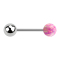 Micro Barbell silber mit Kugel und Kugel Opal pink
