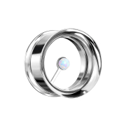 Flared Tunnel argenté avec opale