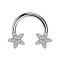 Micro Circular Barbell silver crystal star silver