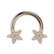 Micro Circular Barbell rose gold crystal star silver