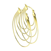 Gold-plated earring four ovals