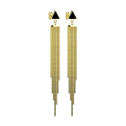 Gold-plated stud earrings Pendant shield chain