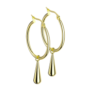 Gold-plated drop pendant earring