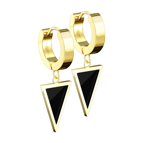 Folding earring gold-plated triangle pendant