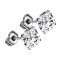 Stud earrings with round crystal silver