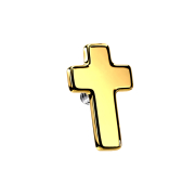 Dermal Anchor Kreuz vergoldet