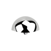 Dermal Anchor, Half-Round, Silver