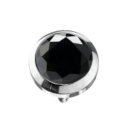 Dermal Anchor argento con cristallo nero