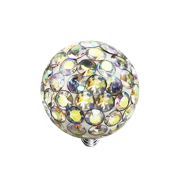 Dermal Anchor crystal ball multicolor epoxy protective layer