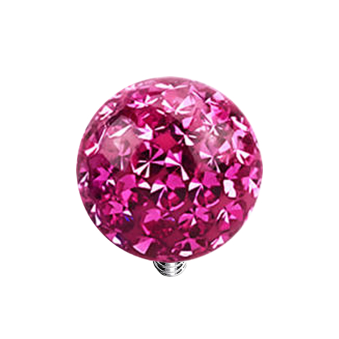 Dermal Anchor crystal ball pink epoxy protective layer
