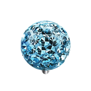 Dermal Anchor Crystal Ball, Aqua, with Epoxy Protective...