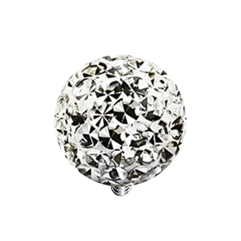 Ancrage cutané « boule de cristal » argentée avec couche protectrice en époxy