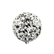 Dermal Anchor Crystal Ball, Silver, with Epoxy Protective...