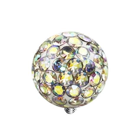 Dermal Anchor Crystal Ball, Multicolor, with Epoxy Protective Coating
