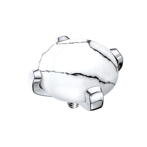Dermal Anchor Kuppel mit Howlith Stein