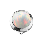 Anello cutaneo argento con opale bianco