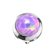 Dermal Anchor silver with purple opal