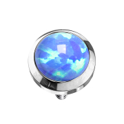Dermal Anchor silver with opal blue